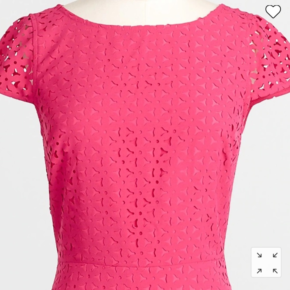 J. Crew Factory pink lazer cut cap sleeve dress size 4 - Picture 2 of 7